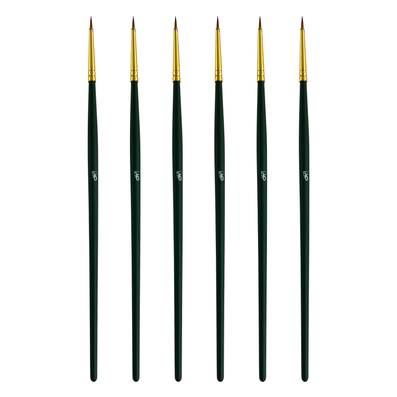PINCEL SINTETIC `CS` DELINEAD.REDON.ORO # 5x0 PQ.6pz.MANGO CORTO VERDE