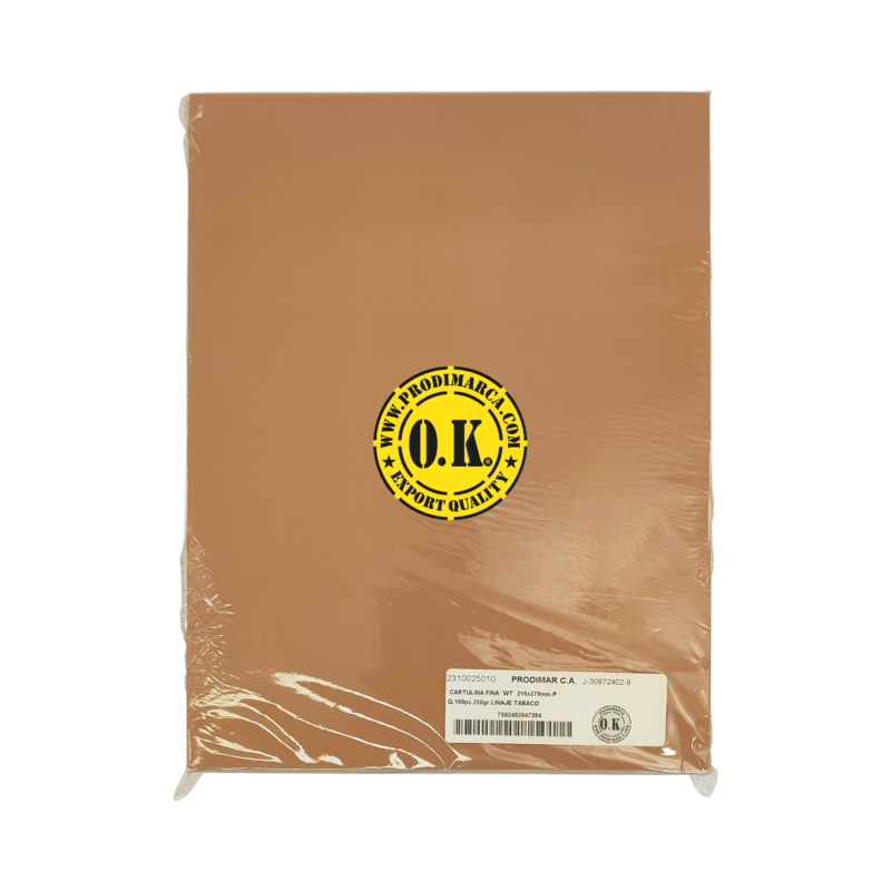 CARTULINA FINA `WT` 216x279mm.PQ.100pz.250gr.LINAJE TABACO