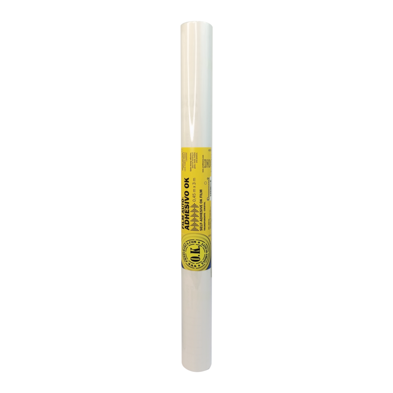 PAPEL FILM CONTACTO (PVC) OK RO.0,45x3,0m.AUTOADHESIVO TRANSPARENTE CRISTAL