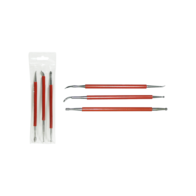 REPUJADORES P/ARTE RUSO `CS` CAUCHO 2 PUNTAS JG.2pz.DE 2/3/5mm.SURT.