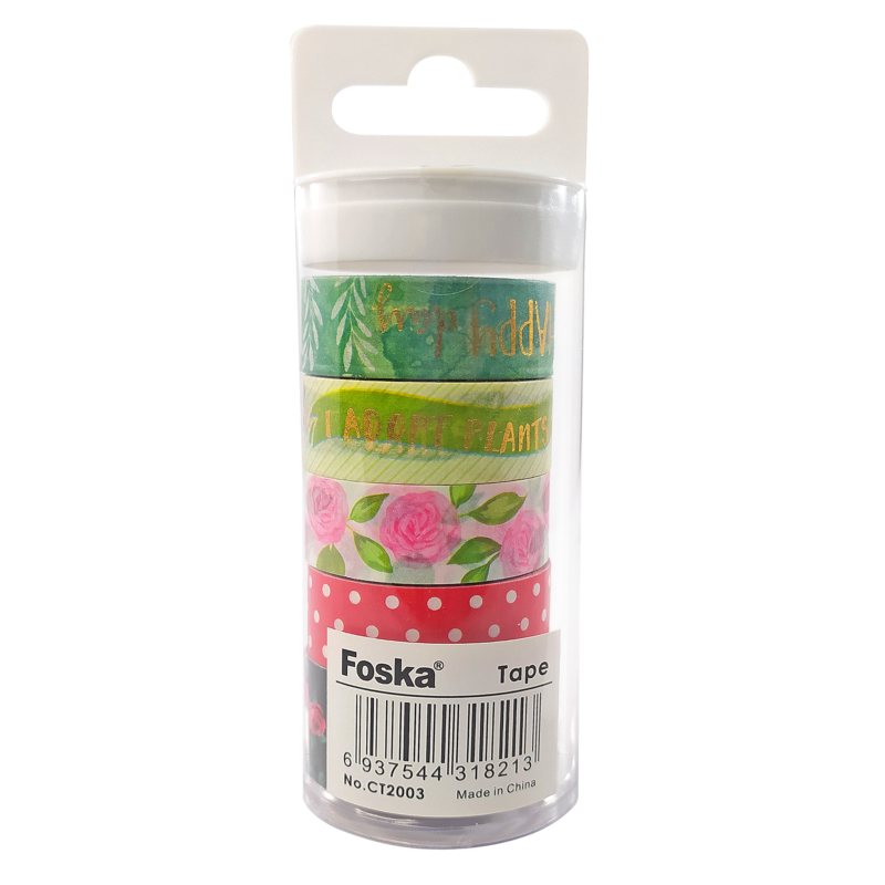 CINTA DECORATIVA PAPEL ADHESIVO 'FK' PQ. 7ro.15mm.x5m.C/U.(5/8