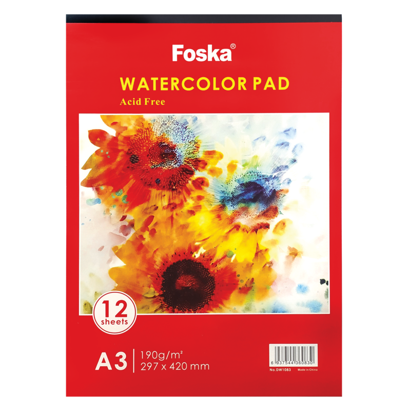 BLOCK ARTISTA PINT.ACUARELA `FK` 190gr.12hj.30x42cm.PQ.1pz.WATERCOLOR TEXT.GRUESA