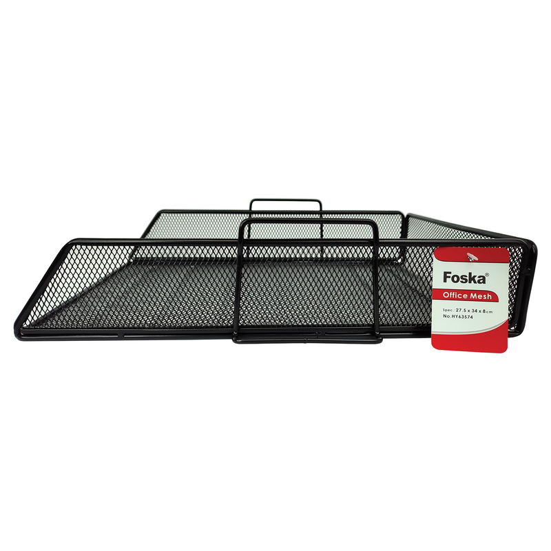 BANDEJA MODULAR AUTOAPILABLE 'FK' MALLA METALICA 34x28x6cm.CJ.1pz.NEGRO