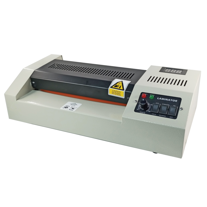 MAQUINA LAMINADORA 'FK' TAMAÑO CA/OF/A4 110volts.CJ.1pz.RODILLOS DE ACERO SERVICIO PESADO