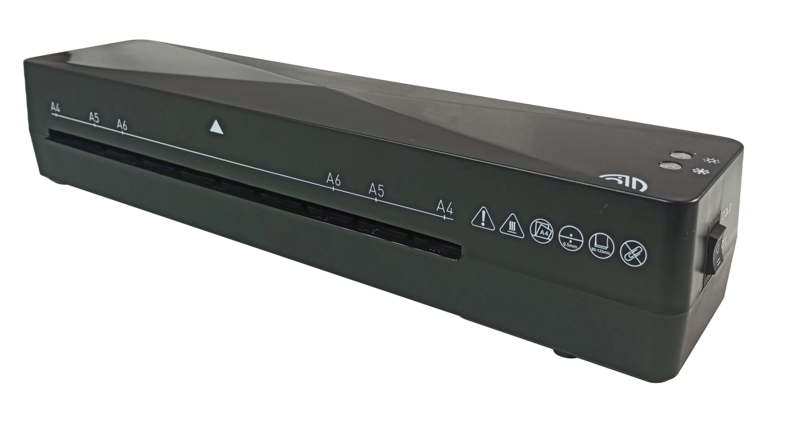 MAQUINA LAMINADORA 'FK' TAMAÑO CA/OF/A4 110volts.CJ.1pz.RODILLOS SINTETICOS SERVIC.LIVIANO