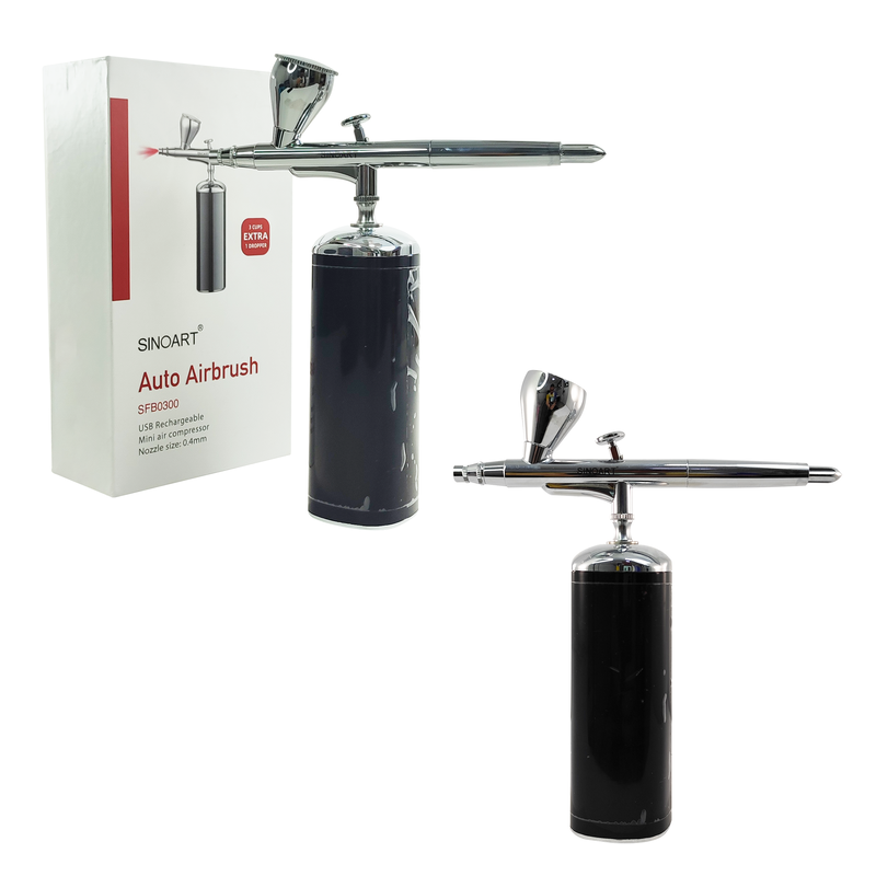 AEROGRAFO AUTOPORTANTE 'SA' PROFESIONAL/RECARGABLE USB ST.1pz.C/ACC.COPAS 7cc./20cc.