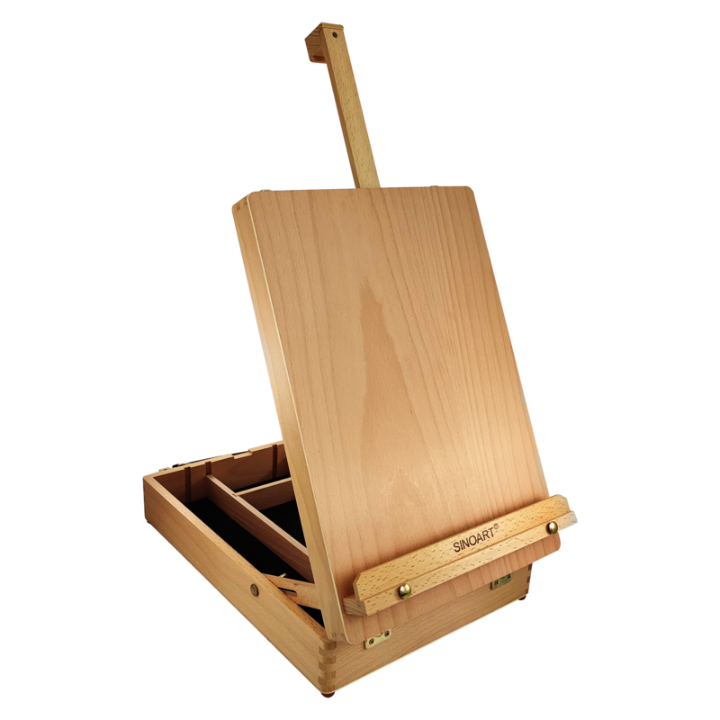 ESTUCHE-CABALLETE ARTISTICO MADERA T/ESTUDIO SA CJ.1pz.PLEGABLE 26x29x13cm.BARNIZADO