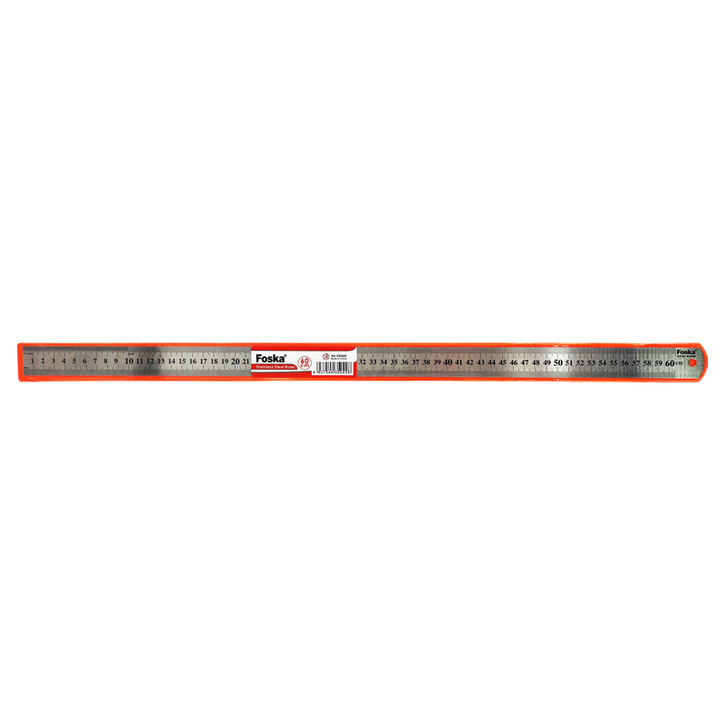 REGLA ACERO INOX.`FK` 60cm.(24") ESPESOR 0,7mm.BS.1pz.PERFIL TRAZO/CORTE