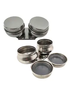 MEZCLADOR METALICO 'SA' CROMADO DIA.36mm.BL.1pz.DOBLE CON TAPA C/SOPORTE P/PALETAS
