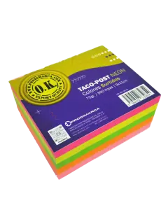 BLOCK TACO-POST 'OK' BOND 75gr.MULTICOLOR 9x11cm.500hj.PQ.3pz.TONOS NEON
