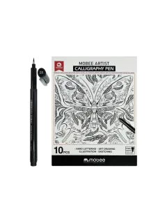 MARCADOR P/CALIGRAFIA MB BASE AGUA C/SURT.DIFER.PUNTAS ST.10pz.NEGRO PIGMENTADO