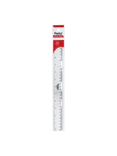 REGLA PLASTICA (XPS) 'FK' 30cm.CJ.12pz.SIMPLE BISEL/DOBLE MEDIDAS TRANSPATENTE