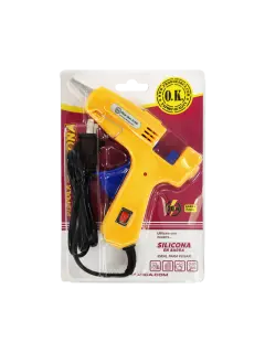 PEGAMENTO PISTOLA TERMICA `OK` BL.1pz.P/BARRA SILICONA 7mm.AMARILLA 20wats