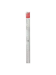 REGLA PLASTICA (XPS) 'FK' 50cm.CJ.12pz.DOBLE BISEL/DOBLE MEDIDAS TRANSPATENTE