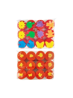 SELLO TEMATICO DECORATIVO SA DIAM.80MM.PQ.12PZ.FIGURAS INFANTILES FORMAS SURT.