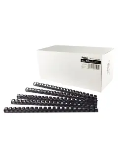 ANILLOS P/ENCUADENACION (PS) 'FK' DIAM.16mm.CAPACIDAD 115hj.LARGO 30cm.PQ.100pz.NEGRO