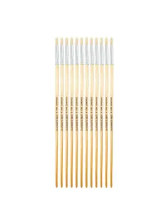PINCEL CERDA BLANCA `SA` REDONDO UNIVERSAL # 6 PQ.12pz.MANGO LARGO NATURAL