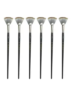 PINCEL SINTETIC `CS` ABANICO PLANO GRIS #14 PQ.6pz.MANGO LARGO NEGRO