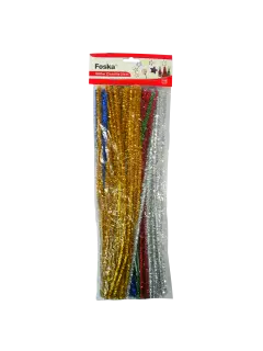 BISUTERIA CHENILES MULTICOLORES FK PQ.100pz.LARGO 30cm.GLITTER