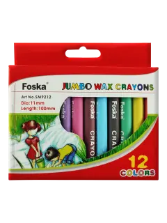 CREYONES DE CERA `FK` CJ.12pz.COLORES GRUESOS DIAM.11mm.xLARGO 100mm.