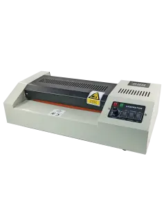 MAQUINA LAMINADORA 'FK' TAMAÑO CA/OF/A4 110volts.CJ.1pz.RODILLOS DE ACERO SERVICIO PESADO