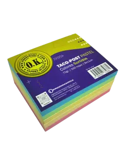 BLOCK TACO-POST 'OK' BOND 75gr.MULTICOLOR 9x11cm.500hj.PQ.3pz.TONOS COLOR