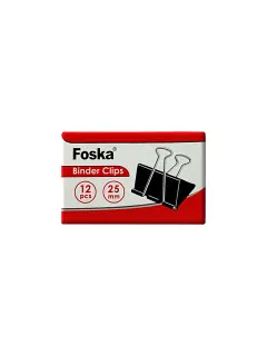 GANCHOS DE MORDAZA `FK` CJ.12pz.25mm.CROMADO+NEGRO T/REBATIBLE
