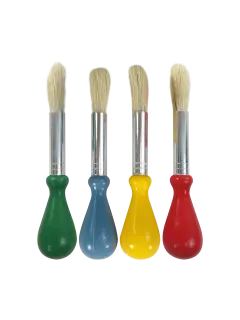 BROCHA CERDA `SA` REDONDA LARGA 13mm.ST.4pz.MANGO ERGONOMICO USO INFANTIL