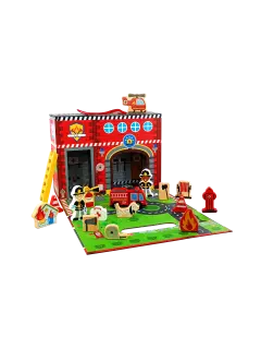 JUEGO DIDACTICO SET 'KC' CAJA C/SET DE BOMBEROS P/3 AÑOS O +.JG.1kt.18pz.MDF/CARTULINA