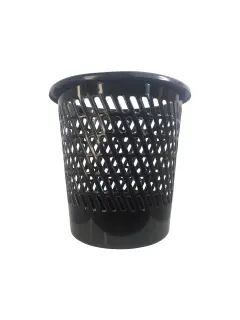 PAPELERA PLASTICA (PS) `FK` REDONDA BS.1pz.DIAM.26cm.xALTO 26cm.NEGRO