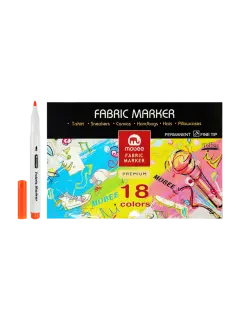 MARCADOR P/DISENO `MB` TELAS PERMANENTE PUNTA FINA 2mm.ST.18pz.COL.SURT.