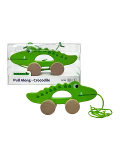 JUEGO DIDACTICO 'KC' CON RUEDAS COCODRILO P/HALAR P/18 MESES O +.JG.1kt.1pz.MADER.ENEBRO