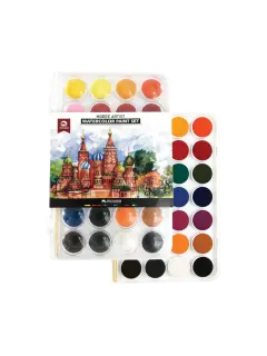 PINTURAS SET ESTUDIO ACUARELA `MB` ET.28pz.x5cc.C/U EN PASTILLAS/ALTA CONCENTRACION+PINCEL