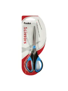 TIJERA OFICINA 16,5cm.(6.5") 'FK' HOJA 1,5mm.CJ.12pz.ACERO INOX./BLISTER INDIVIDUAL