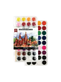 PINTURAS SET ESTUDIO ACUARELA `MB` ET.36pz.x5cc.C/U EN PASTILLAS/ALTA CONCENTRACION+PINCEL