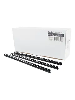 ANILLOS P/ENCUADENACION (PS) 'FK' DIAM.12mm.CAPACIDAD 65hj.LARGO 30cm.PQ.100pz.NEGRO