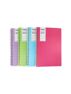 NOTE-BOOK NOTAS PERSONAL FK C/ESPIRAL/TAPA PLASTIFLEX PQ.4PZ. A5 21X15CM.60HJ.