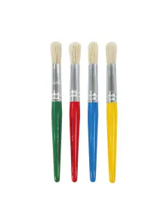 PINCEL CERDA BLANCA `SA` REDONDO UNIVERSAL # 12 PQ.12PZ.MANGO CORTO AZUL/ESCOLAR
