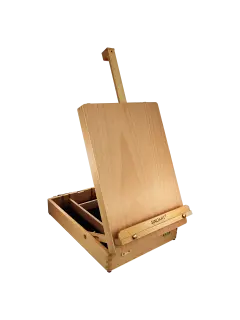 ESTUCHE-CABALLETE ARTISTICO MADERA T/ESTUDIO SA CJ.1pz.PLEGABLE 26x29x13cm.BARNIZADO