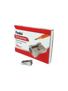 SACAPUNTAS ESCOLARES `FK` METALICO S/DEPOSITO CJ.24pz.PEQ.6x3cm.1 PUNTA T/CUÑA