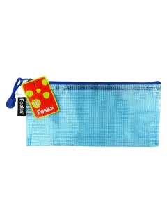 CARTUCHERA T/SOBRE MALLA `FK` PQ.12pz.1/2 CA.23x12cm.C/CIERRE/COL.SURT.TONALIZADO