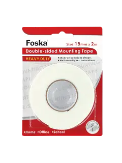 CINTA DOBLE CARA (TPU) `FK` RO.18mm.x2,0m.(3/4"x2,2yd.) BL.1pz.FOAM BLANCA
