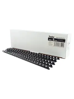 ANILLOS P/ENCUADENACION (PS) 'FK' DIAM.8mm.CAPACIDAD 40hj.LARGO 30cm.PQ.100pz.NEGRO