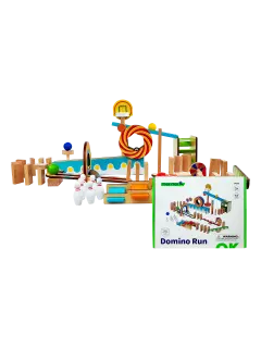 JUEGO DIDACTICO 'KC' CASCADA DE DOMINO P/3 AÑOS O +.JG.1kt.57pz.MDF/METAL/CHAPEC/PINO