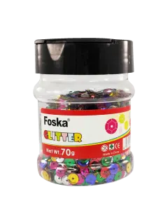 BISUTERIA LENTEJUELAS (PE) `FK` ET.1tr.x70cc.COLOR SURT.DIAM.5mm.CIRCULOS
