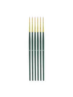 PINCEL SINTETIC `CS` ESCRITURA REDON.ORO # 0 PQ.6pz.MANGO CORTO VERDE