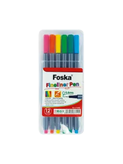 MARCADOR P/DELINEAR 'FK' BASE AGUA EXTRA-FINO 0,4mm. ST.12 COL.SURT.