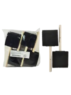 BROCHA SINTETICA `SA` PLANA MEDIA 60mm.PQ.12pz.GOMAESPUMA NEGRA/EXTRA PLANA/MGO.CORT