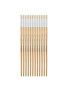 PINCEL CERDA BLANCA `SA` REDONDO UNIVERSAL # 8 PQ.12pz.MANGO LARGO NATURAL
