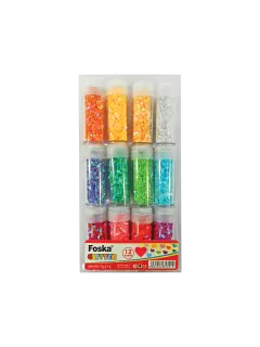 BISUTERIA LENTEJUELAS (PE) `FK` ET.12pz.x15cc.C/U.COLOR SURT.DIAM.5mm.CORAZONES